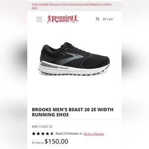 Brooks Beast  11, 2E, New!